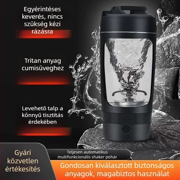 Automata keverő pohár, újratölthető, élelmiszer-minőségű anyag, 600 ml, elektromos keverő pohár kávéhoz