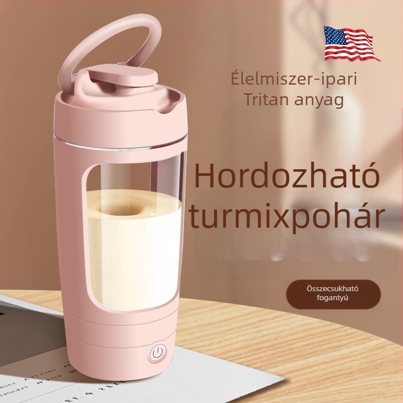 Automata keverő pohár, újratölthető, élelmiszer-minőségű anyag, 600 ml, elektromos keverő pohár kávéhoz