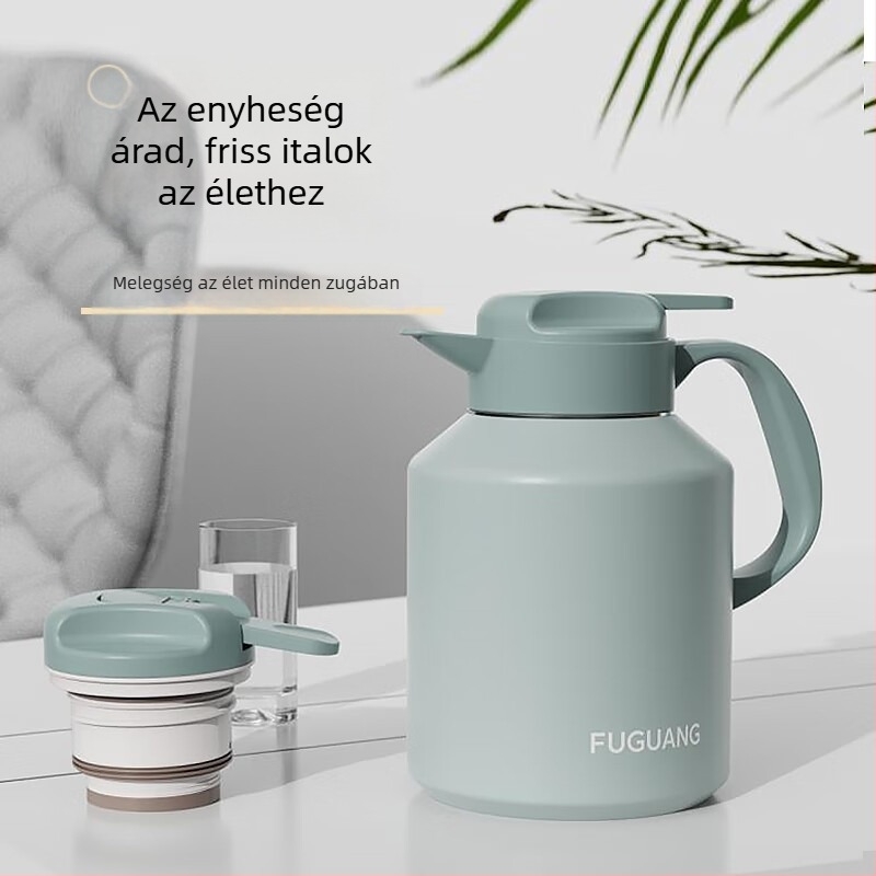 Fuguang asztali termosz 304 rozsdamentes acélból, nagy kapacitású, otthoni használatra, hordozható teainfúzó, megtartja a hőt, 2000 ml