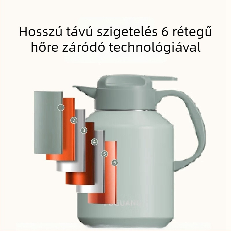 Fuguang asztali termosz 304 rozsdamentes acélból, nagy kapacitású, otthoni használatra, hordozható teainfúzó, megtartja a hőt, 2000 ml