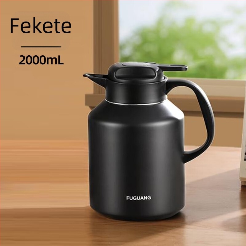 Fuguang asztali termosz 304 rozsdamentes acélból, nagy kapacitású, otthoni használatra, hordozható teainfúzó, megtartja a hőt, 2000 ml
