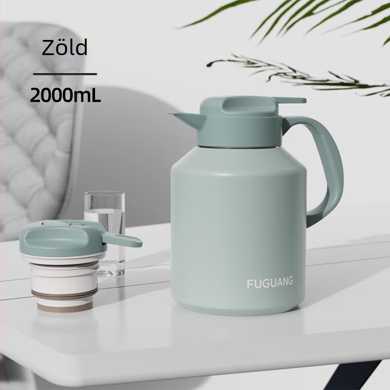 Fuguang asztali termosz 304 rozsdamentes acélból, nagy kapacitású, otthoni használatra, hordozható teainfúzó, megtartja a hőt, 2000 ml