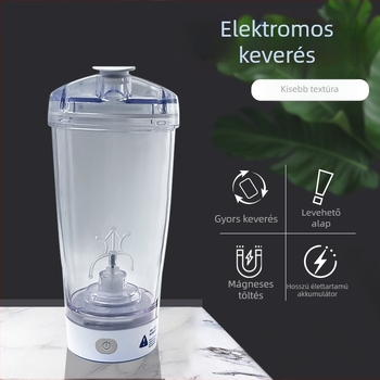 Teljesen automata keverőpohár fehérje porhoz és tejes turmixokhoz, USB-s töltésű hordozható elektromos shaker