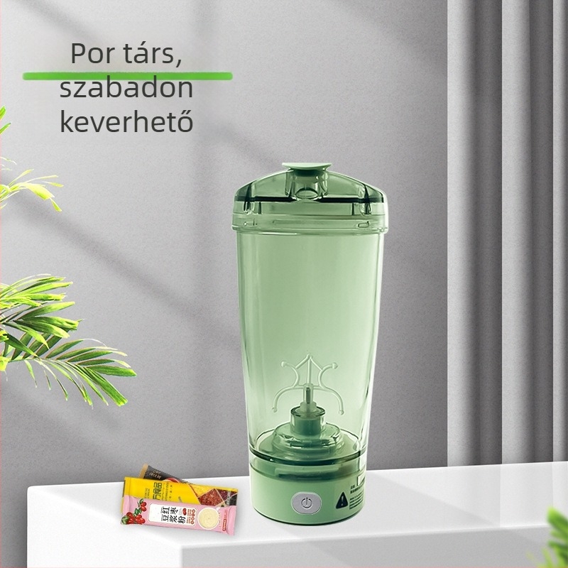 Teljesen automata keverőpohár fehérje porhoz és tejes turmixokhoz, USB-s töltésű hordozható elektromos shaker