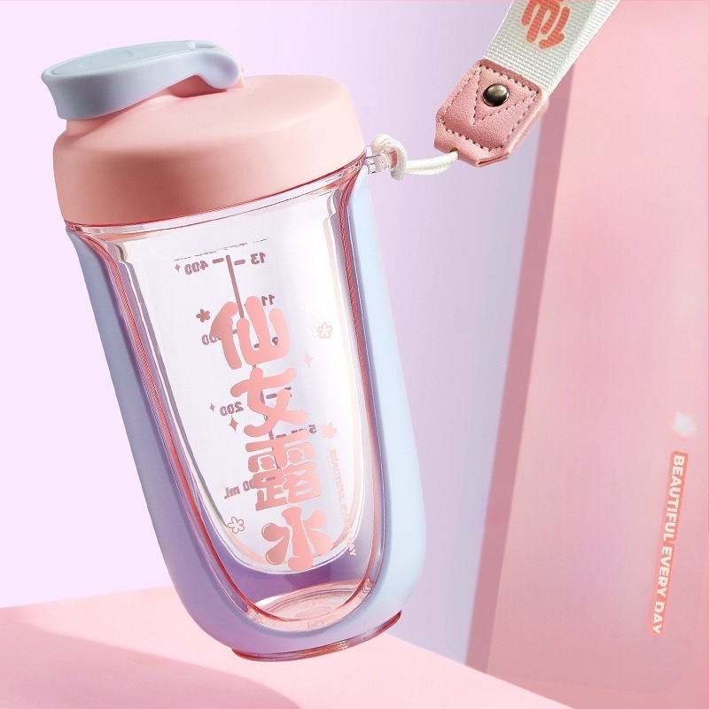 Strawberry Life fehérje por shaker, Tritan keverő pohár fitneszhez