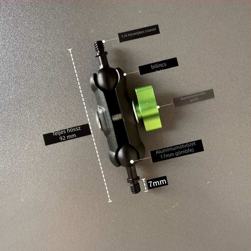 Fém Pea Pod telefon-tartó Cantilever tripod adapterrel, 1/4 hüvelykes menet, alumíniumötvözet, 17 mm