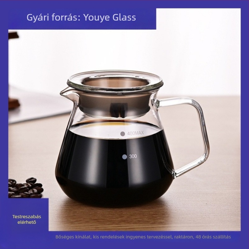 Youye szilikonból készült hőálló pour-over kávés kanna, otthoni használatra, logó testreszabás lehetőséggel