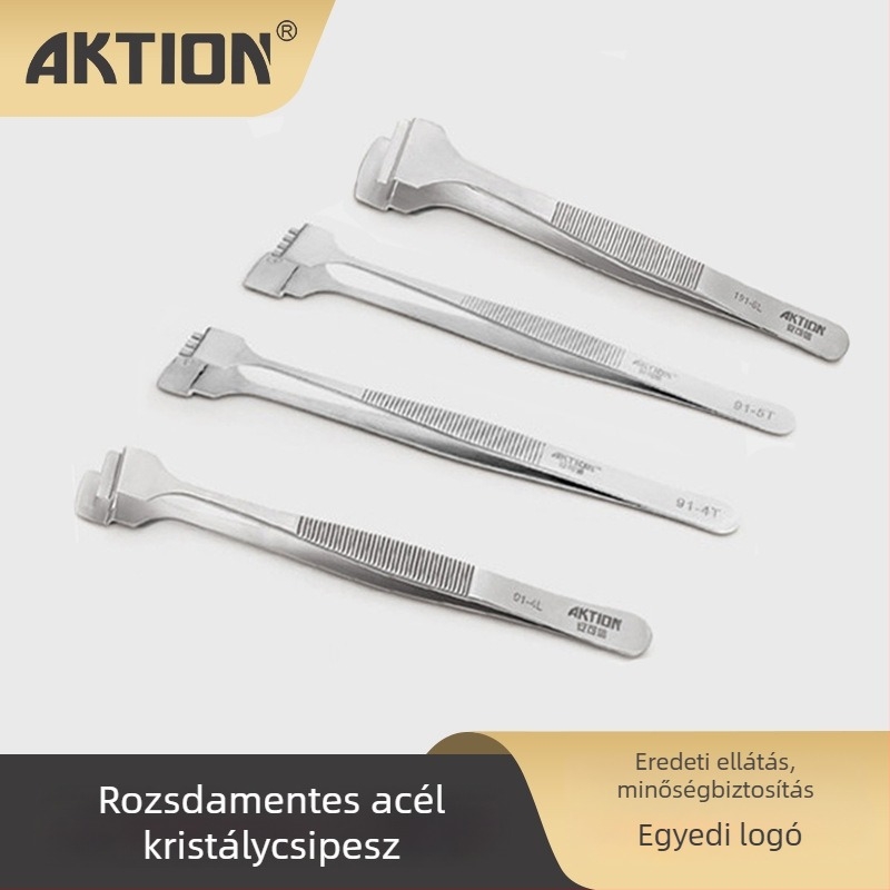 Anxinke Magas precizitású rozsdamentes acél wafer csipesz 91-6T302, alacsony mágnesesség, magas hőmérséklet-állóság, antisztatikus elektronikai alkalmazásokhoz