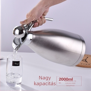 Rozsdamentes acélból készült vákuum-izolált készlet háztartásra: termosz, európai stílusú kávés kanna, forróvíz-kanna, két palack