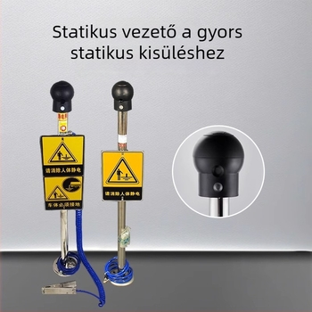 Emberi test statikus kisülésének kisülő eszköze, ipari robbanásbiztos hang- és fényjelzővel, érintéses típusú antistatikus készülék, statikus töltésgolyó