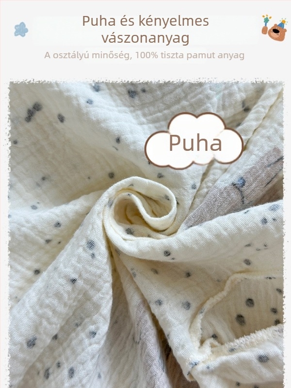 100% pamut géz otthoni szett gyerekeknek, hosszú ujjú felsővel és hosszú nadrággal, pizsama