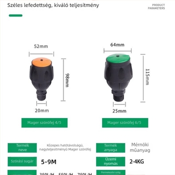 360° automata forgó öntözőfej kertekhez és gyephez