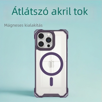 Akril két-az-egyben mágneses tok négyszögletes pánttal iPhone 16 Pro és 17 Pro Max