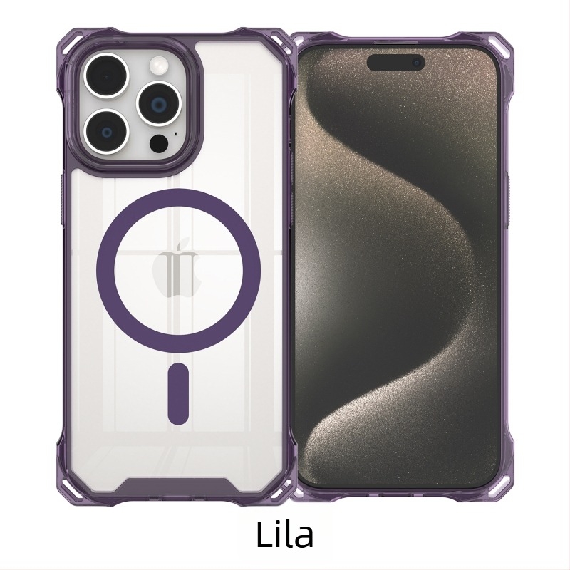 Akril két-az-egyben mágneses tok négyszögletes pánttal iPhone 16 Pro és 17 Pro Max