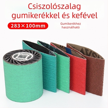 283x100 mm csiszoló szalag VSM gumírozott csiszoló görgővel, hópehely mintával, hegesztéshez és csiszoláshoz