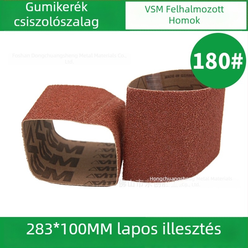 283x100 mm csiszoló szalag VSM gumírozott csiszoló görgővel, hópehely mintával, hegesztéshez és csiszoláshoz