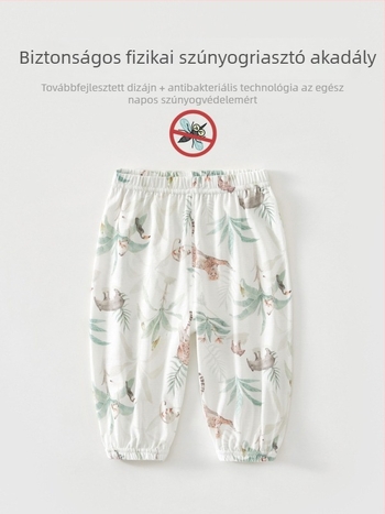 Gyermekeknek szúnyogriasztó pamut nadrág, uniszex, nyár