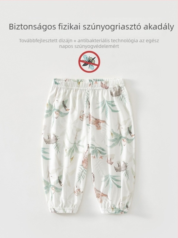 Gyermekeknek szúnyogriasztó pamut nadrág, uniszex, nyár