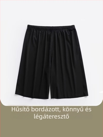 Férfi nyári ICE-SILK rövidnadrág, könnyű, gyorsan száradó, rugalmas sport rövidnadrág otthonra és alváshoz, kapri hossz.