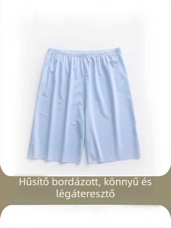 Férfi nyári ICE-SILK rövidnadrág, könnyű, gyorsan száradó, rugalmas sport rövidnadrág otthonra és alváshoz, kapri hossz.