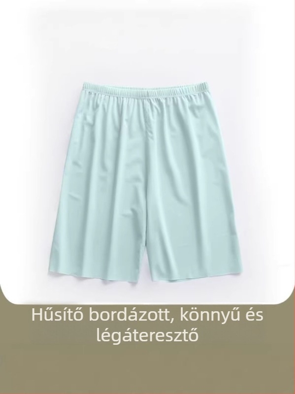 Férfi nyári ICE-SILK rövidnadrág, könnyű, gyorsan száradó, rugalmas sport rövidnadrág otthonra és alváshoz, kapri hossz.