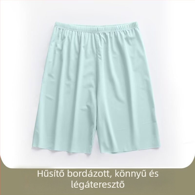 Férfi nyári ICE-SILK rövidnadrág, könnyű, gyorsan száradó, rugalmas sport rövidnadrág otthonra és alváshoz, kapri hossz.