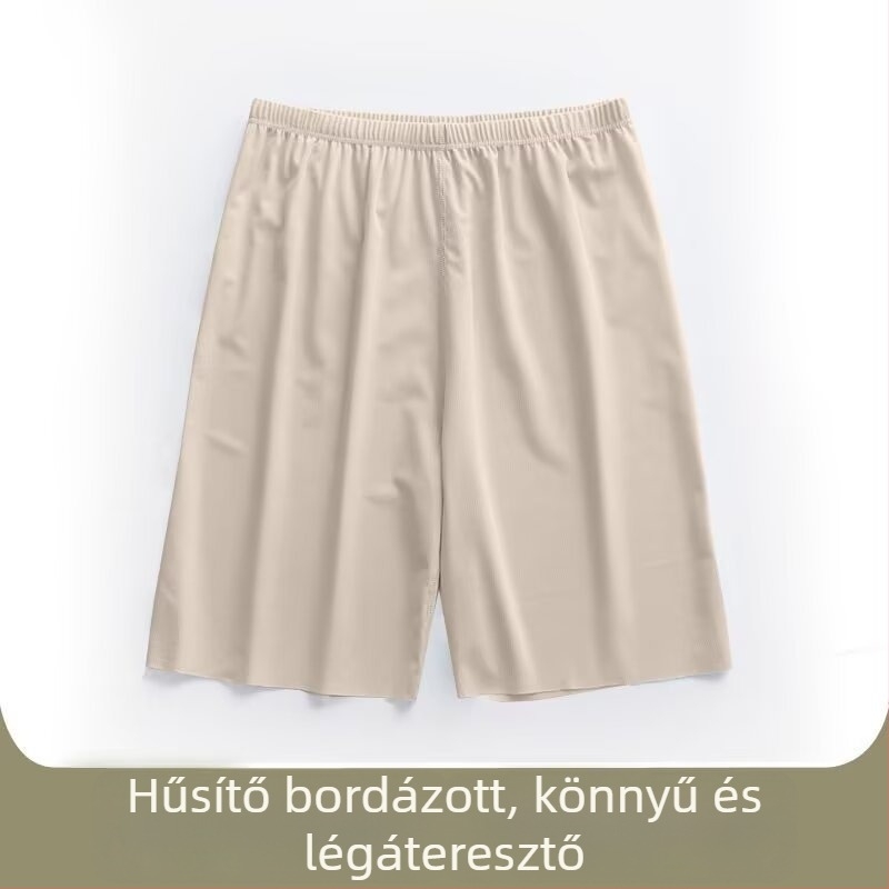 Férfi nyári ICE-SILK rövidnadrág, könnyű, gyorsan száradó, rugalmas sport rövidnadrág otthonra és alváshoz, kapri hossz.