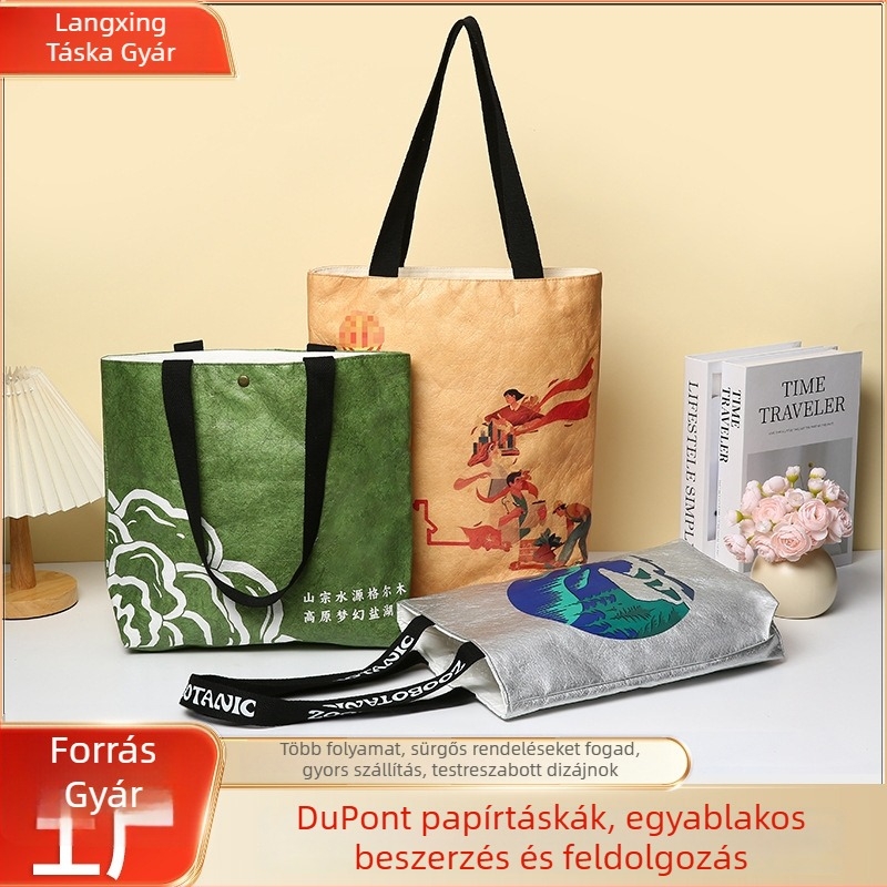 Vintage Dupont papírzacskó logóval, négyszögletes tárolótáska, vízálló, nagy kapacitású válltáska