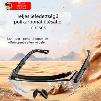 Szélvédett kerékpáros védőszemüveg hegymászáshoz és síeléshez, elegáns, por- és páramentes, szemüveggel is viselhető, uniszex