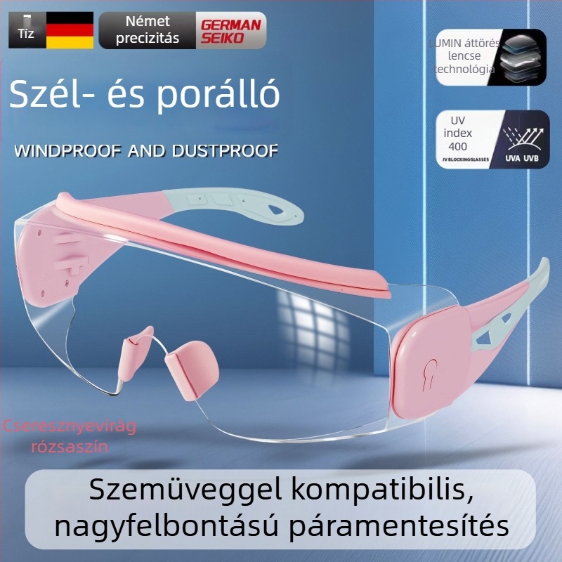 Szélvédett kerékpáros védőszemüveg hegymászáshoz és síeléshez, elegáns, por- és páramentes, szemüveggel is viselhető, uniszex
