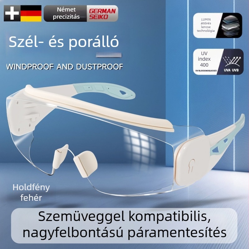 Szélvédett kerékpáros védőszemüveg hegymászáshoz és síeléshez, elegáns, por- és páramentes, szemüveggel is viselhető, uniszex