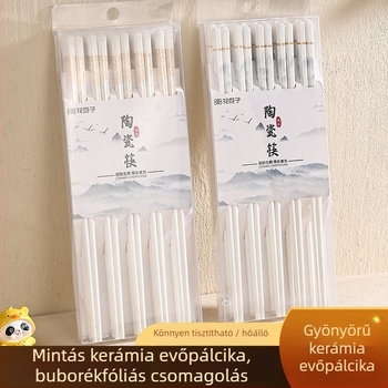 Kerámia evőpálcika készlet, csúszásmentes, penészálló, 10 pár blisteres csomagolásban, deformációálló, elegáns kialakítás