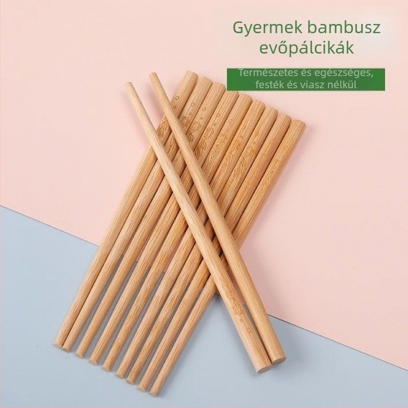 Bambuszból készült gyerekeknek rövid evőpálcikák óvodai gyakorláshoz