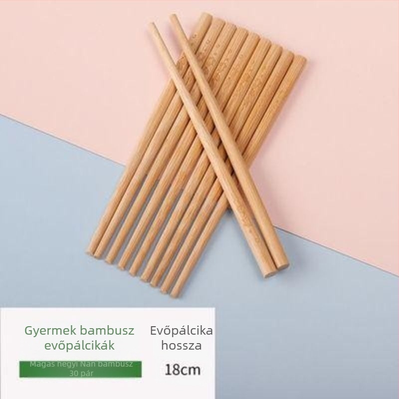 Bambuszból készült gyerekeknek rövid evőpálcikák óvodai gyakorláshoz