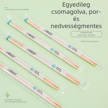 Bambuszból készült egyszer használatos evőpálcikák, kerek végűek, 50 pár, ételkiszolgáláshoz, szállodák és éttermek számára, otthoni használatra