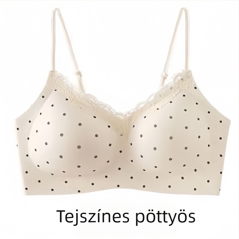 Csipkés szegélyű, varrat nélküli melltartó kis méretű mellhez, push-up és emelőhatás, édes virágmintás, kényelmes viselet