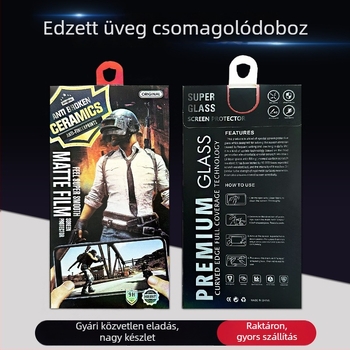Mobiltelefon üvegfólia csomagoló dobozban, 3D-s sztereó dizájn, kerámia matt felület