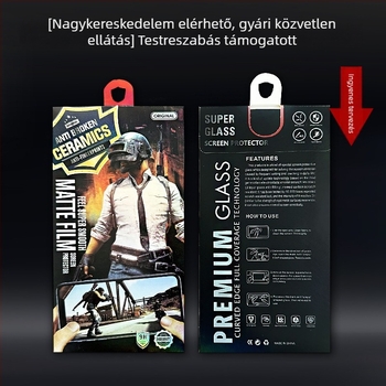 Mobiltelefon üvegfólia csomagoló dobozban, 3D-s sztereó dizájn, kerámia matt felület