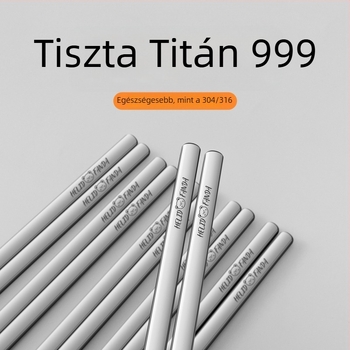 Tiszta titán evőpálcák otthoni használatra, kiváló antibakteriális és gombaellenes tulajdonságokkal, hőálló, ezüst színű, ajándékdobozban, kempingezéshez