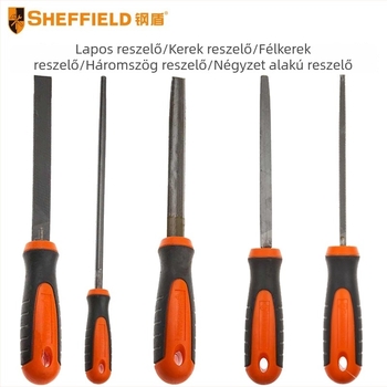 Steel Shield Fájlkészlet: sík, kör, félkör, háromszög és négyszög reszelők durva, közepes és finom fogakkal, 6"–12"