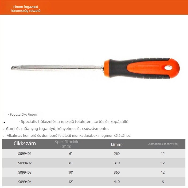 Steel Shield Fájlkészlet: sík, kör, félkör, háromszög és négyszög reszelők durva, közepes és finom fogakkal, 6"–12"