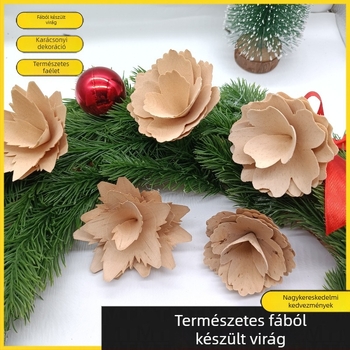 Gép által vágott faanyag görbült virágokhoz, DIY otthoni dekorációhoz és fotózási kellékekhez