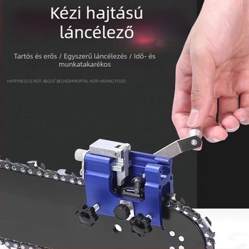 Kézikerékes lánc élező, hordozható fűrészlánc élező eszköz, élezőfej és reszelő