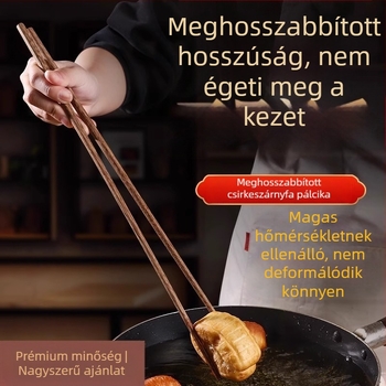 Hosszított hőálló fa evőpálcikák, sütéshez és főzéshez, kiégés elleni, lakkozás nélkül, vörös szantálfa