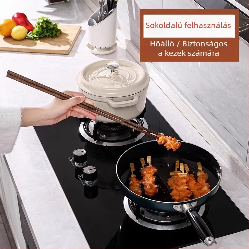Hosszított hőálló fa evőpálcikák, sütéshez és főzéshez, kiégés elleni, lakkozás nélkül, vörös szantálfa
