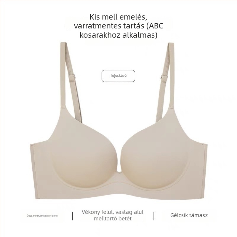 Drót nélküli push-up melltartó, 3/4 kosár, varrat nélküli, oldalsó formázás, egy darabos kivitel, nőknek