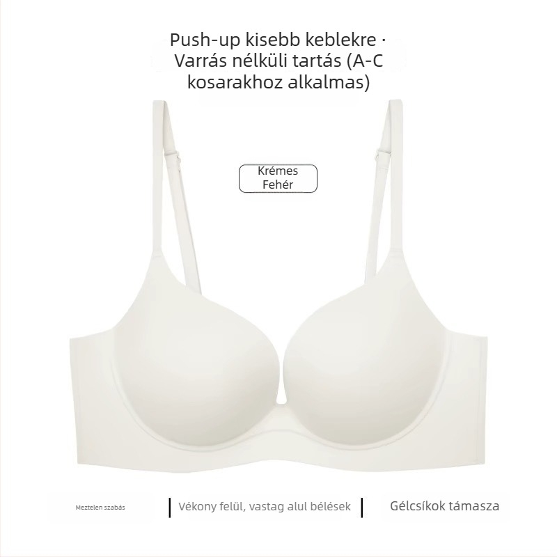 Drót nélküli push-up melltartó, 3/4 kosár, varrat nélküli, oldalsó formázás, egy darabos kivitel, nőknek