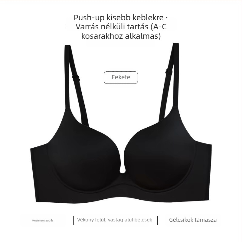 Drót nélküli push-up melltartó, 3/4 kosár, varrat nélküli, oldalsó formázás, egy darabos kivitel, nőknek