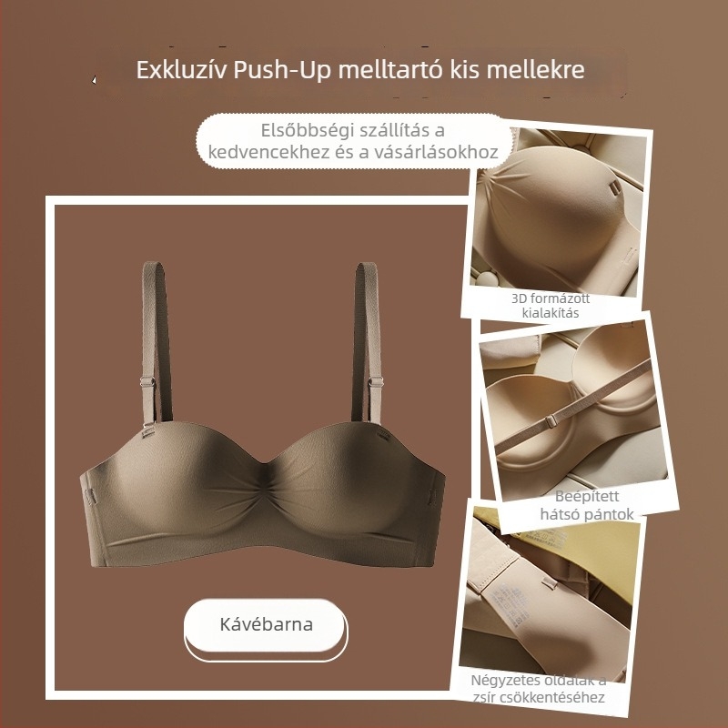 Félkosaras, varrat nélküli női melltartó, légáteresztő és kényelmes, kis mellekhez, push-up és feszesítő hatás