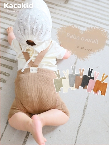 Pamut nyári overál pántokkal babáknak és kisgyermekeknek, unisex, 1–3 éves